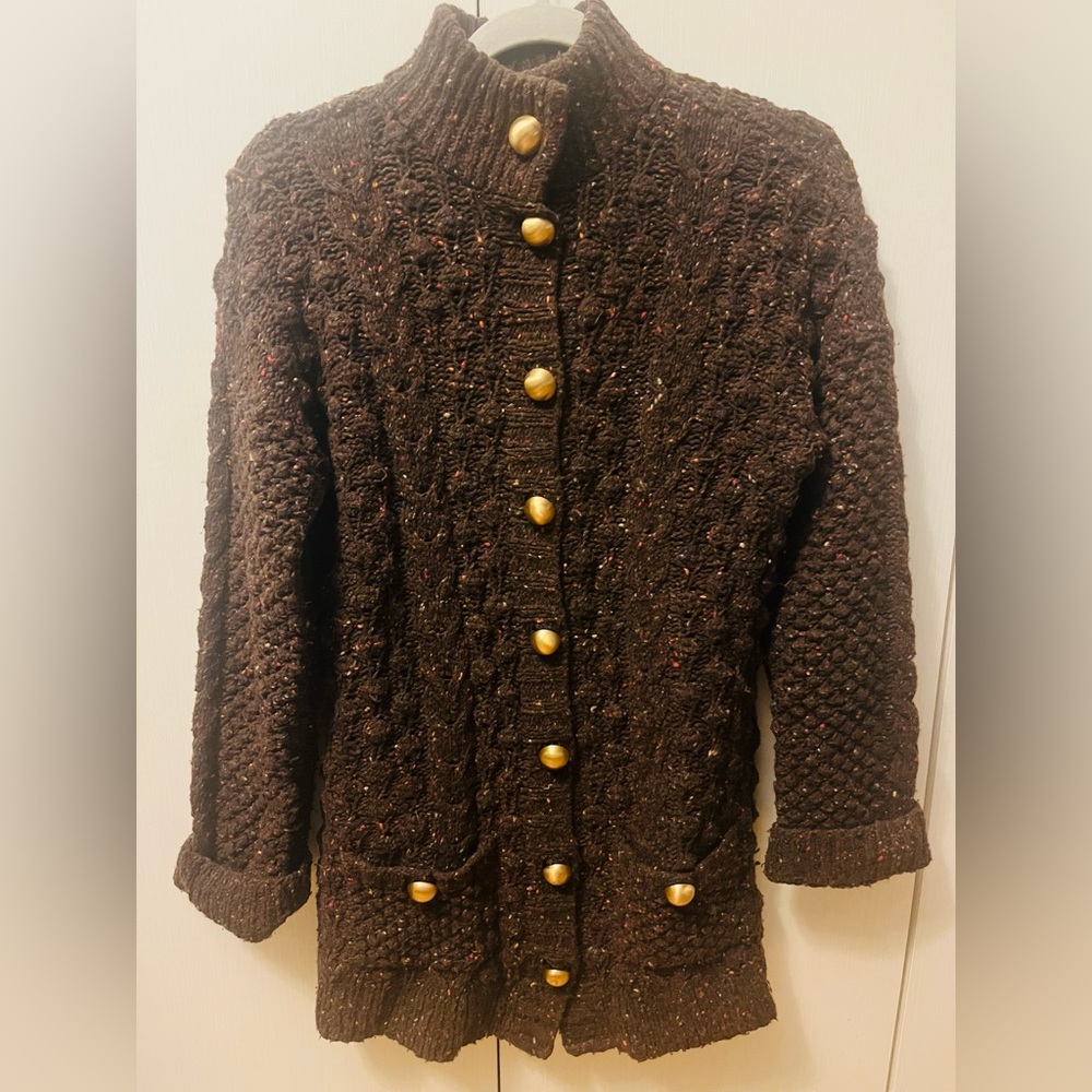 Juicy Couture Brown Speckled Heavy Tunic Sweater Jacket SIZE SMALL